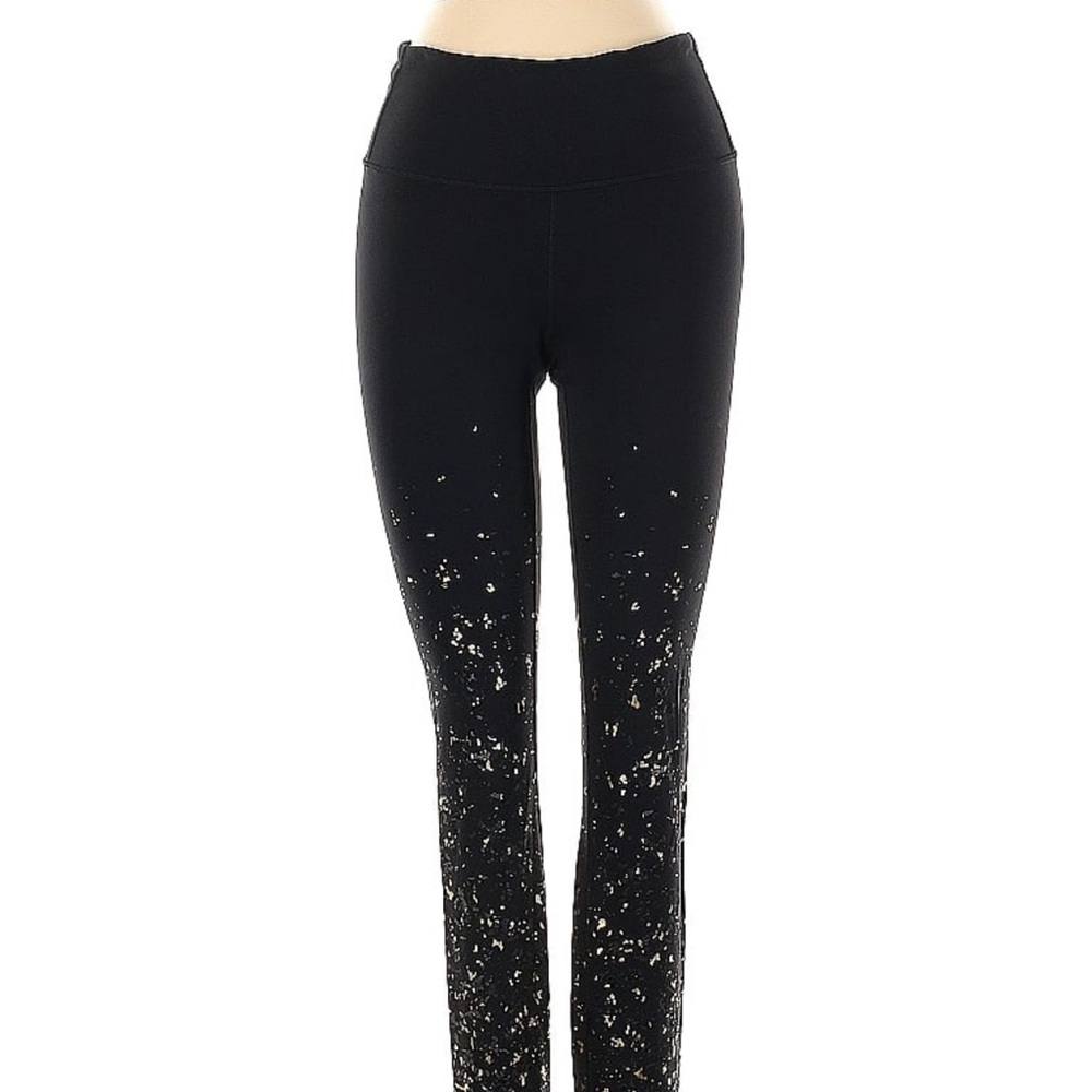 Lululemon Speed Wunder Mid Rise Crop 23" *Speckle Shine Black Deep Coal Silver 8